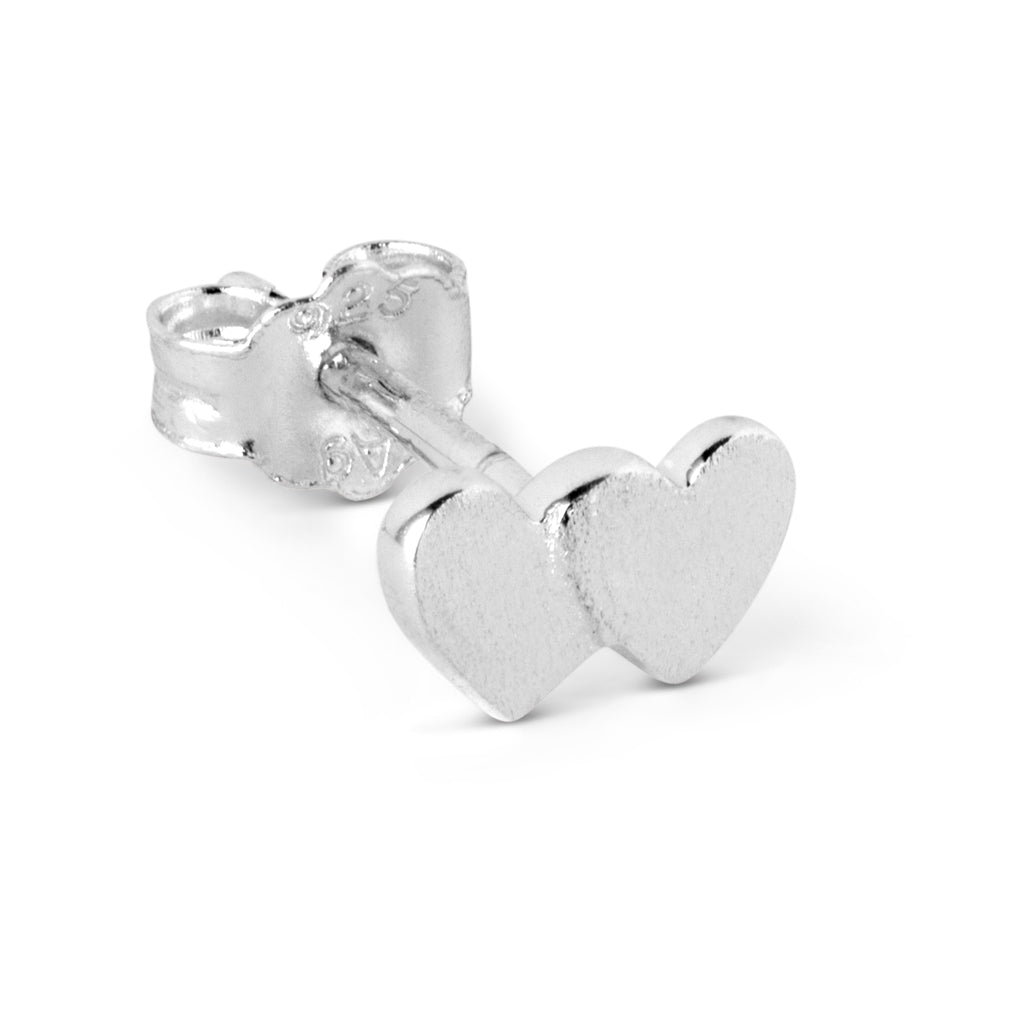 LULU Copenhagen Domino Hearts 2 boucle d'oreille 1 pièce Ear stud, 1 pcs Silver