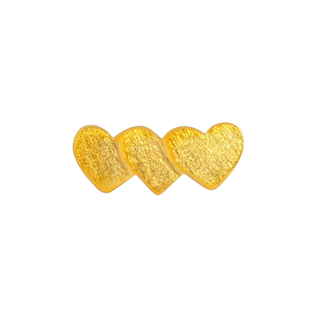 LULU Copenhagen Domino Hearts 3 boucle d'oreille 1 pièce Ear stud, 1 pcs Gold Plated