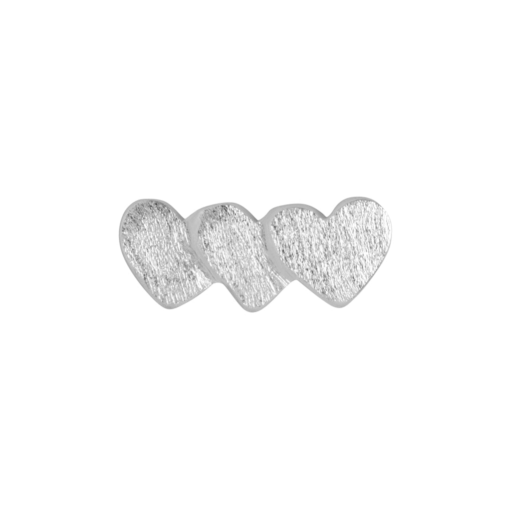 LULU Copenhagen Domino Hearts 3 boucle d'oreille 1 pièce Ear stud, 1 pcs Silver