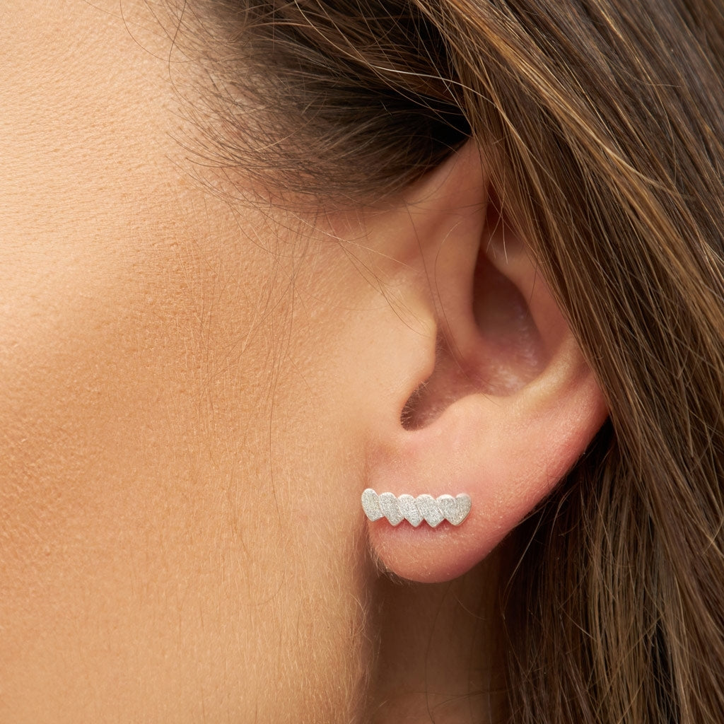 LULU Copenhagen Domino Hearts 5 boucle d'oreille 1 pièce Ear stud, 1 pcs Silver