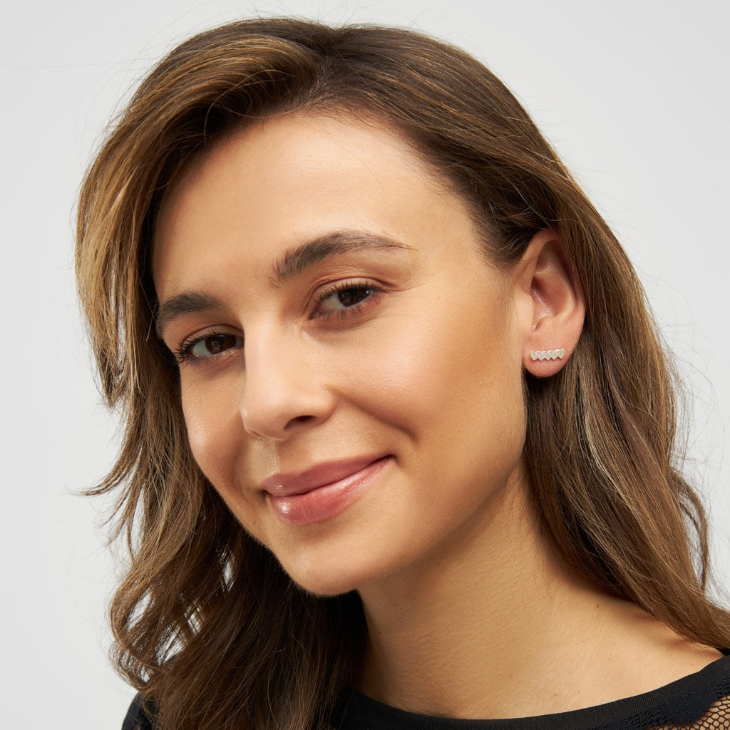 LULU Copenhagen Domino Hearts 5 boucle d'oreille 1 pièce Ear stud, 1 pcs Silver