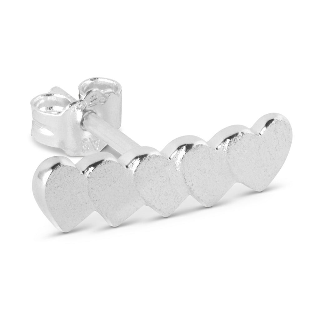 LULU Copenhagen Domino Hearts 5 boucle d'oreille 1 pièce Ear stud, 1 pcs Silver