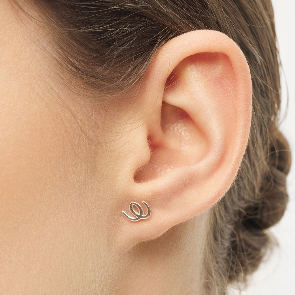 LULU Copenhagen Doodle boucle d'oreille 1 pièce Ear stud, 1 pcs Silver