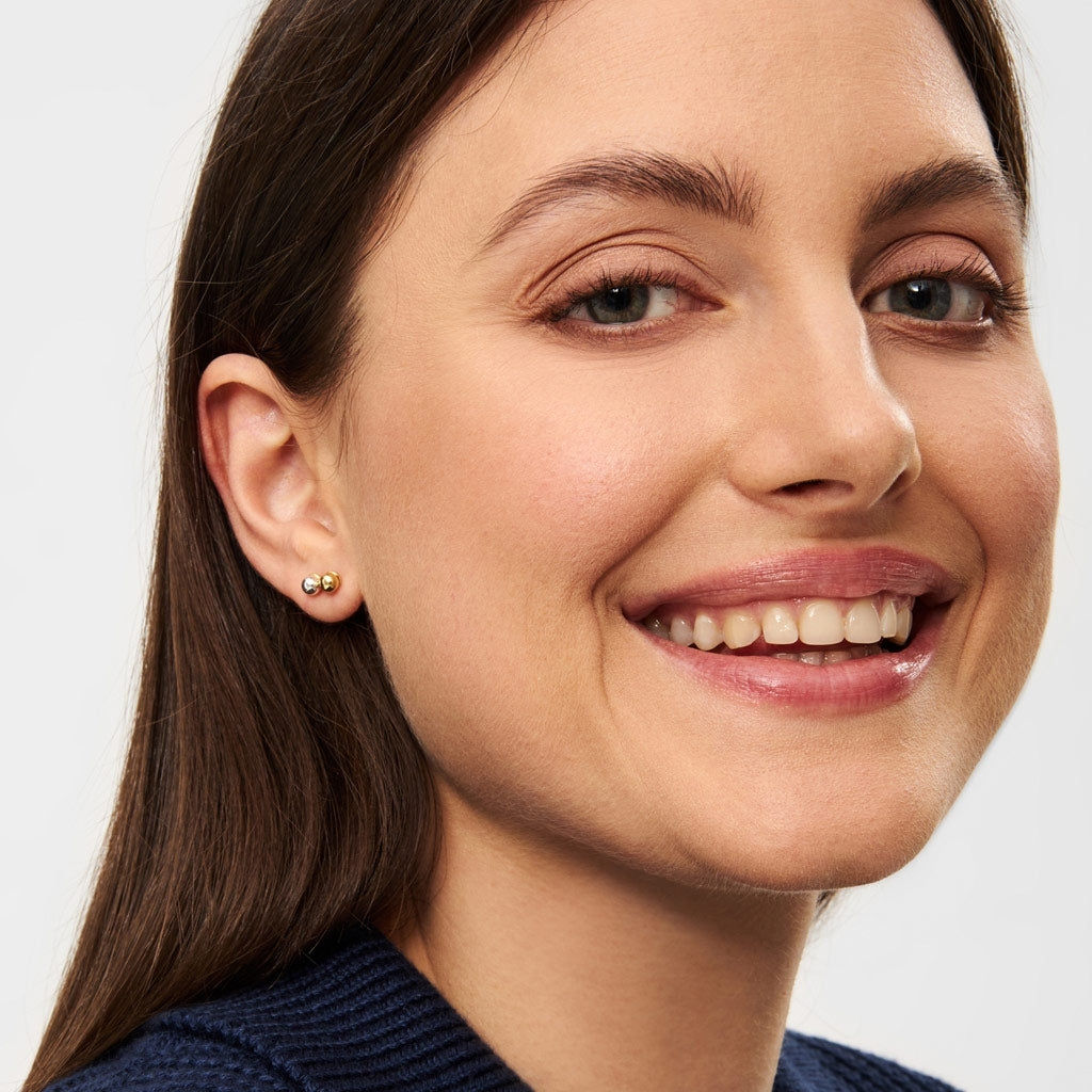 LULU Copenhagen Double Color Ball boucle d'oreille 1 pièce Ear stud, 1 pcs Gold-Silver
