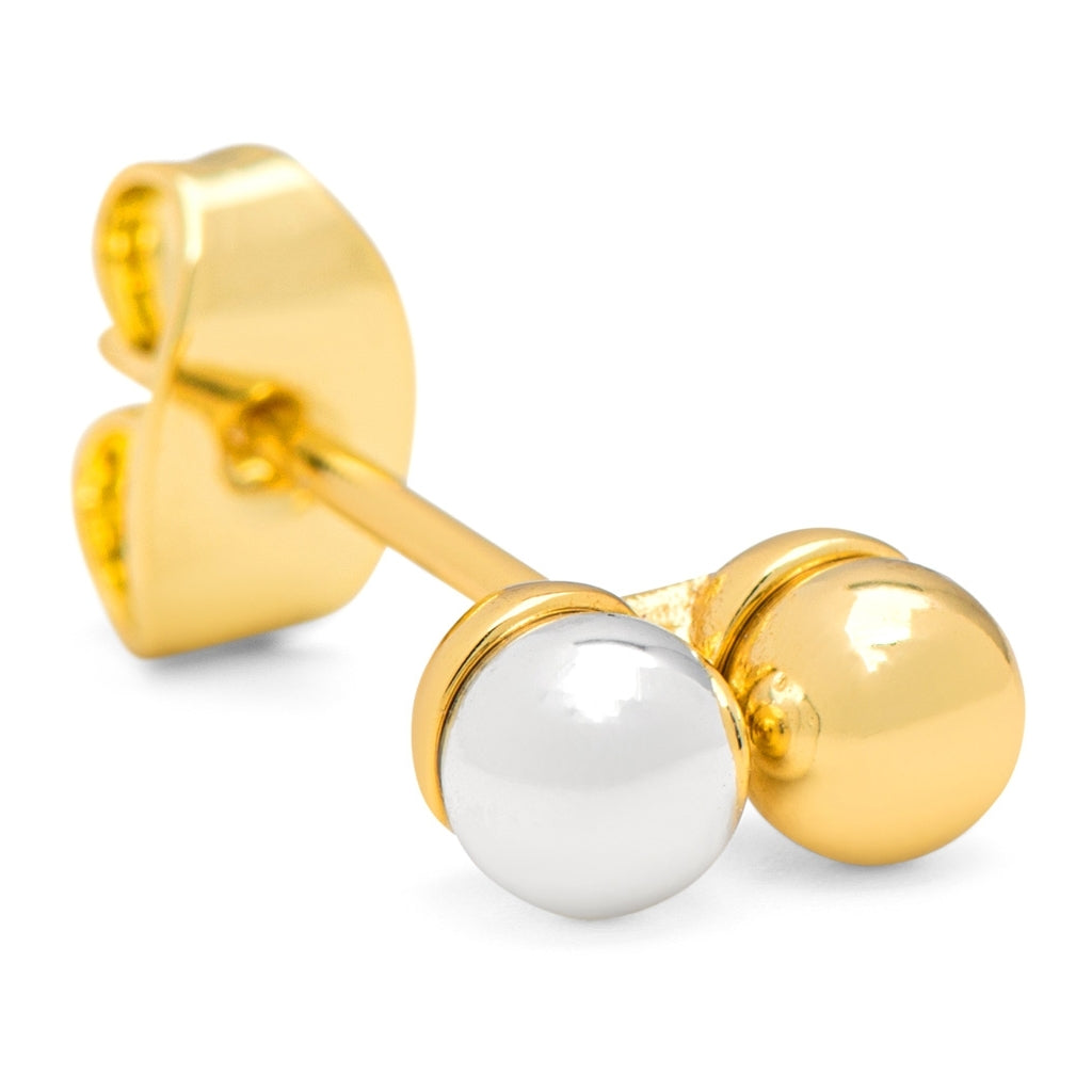 LULU Copenhagen Double Color Ball boucle d'oreille 1 pièce Ear stud, 1 pcs Gold-Silver