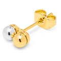 Double Color Ball boucle d'oreille 1 pièce - Gold-Silver