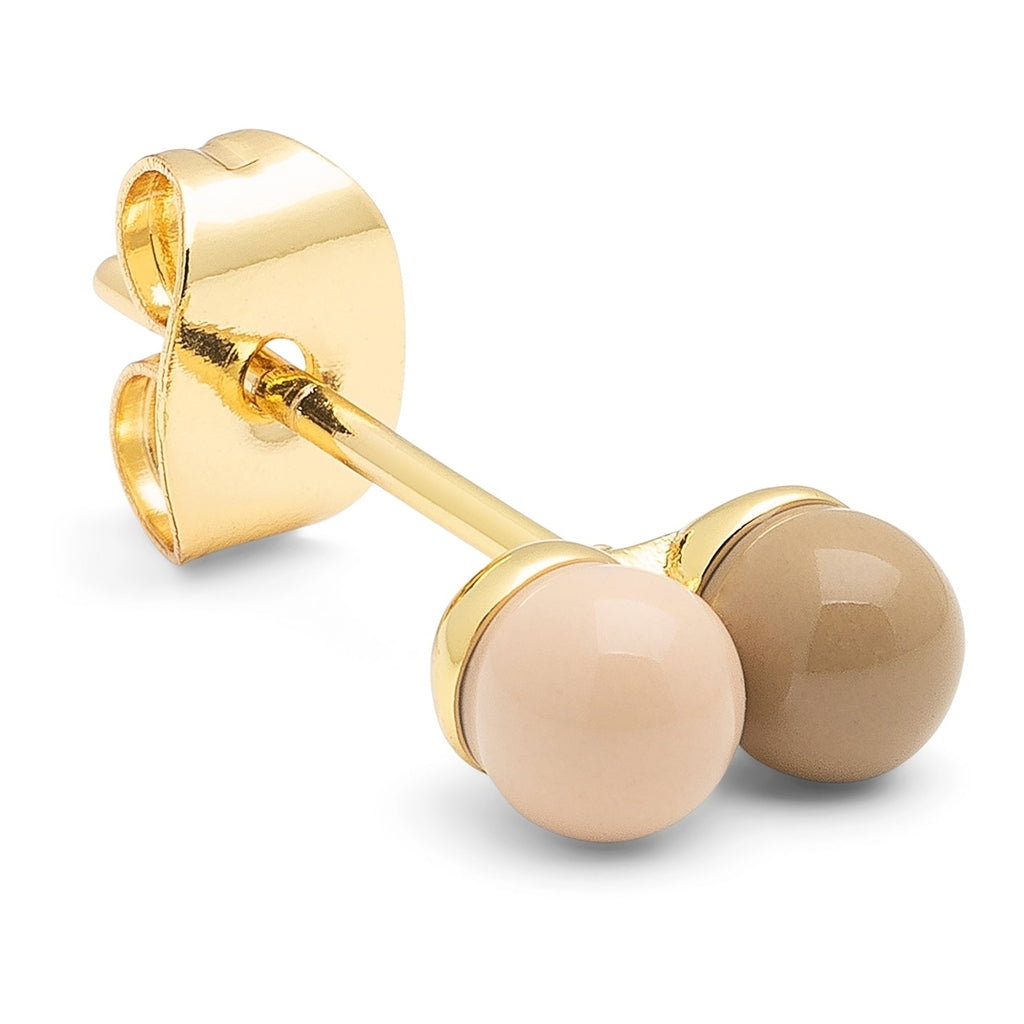 LULU Copenhagen Double Color Ball boucle d'oreille 1 pièce Ear stud, 1 pcs Mocha Mousse/Dusty Peach