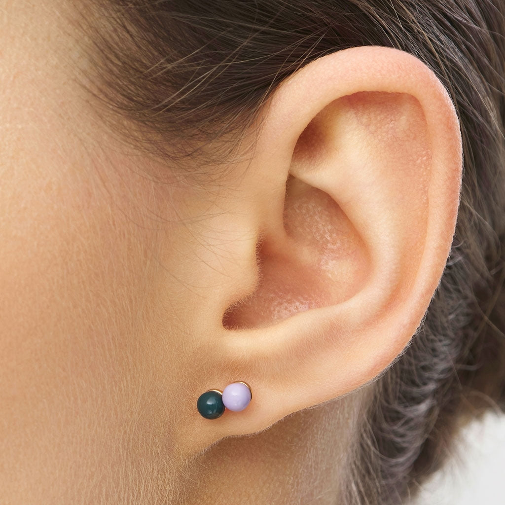 LULU Copenhagen Double Color Ball boucle d'oreille 1 pièce Ear stud, 1 pcs North Sea Green/Purple