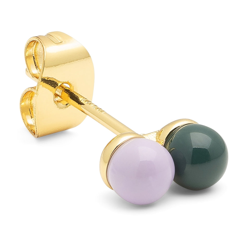 LULU Copenhagen Double Color Ball boucle d'oreille 1 pièce Ear stud, 1 pcs North Sea Green/Purple