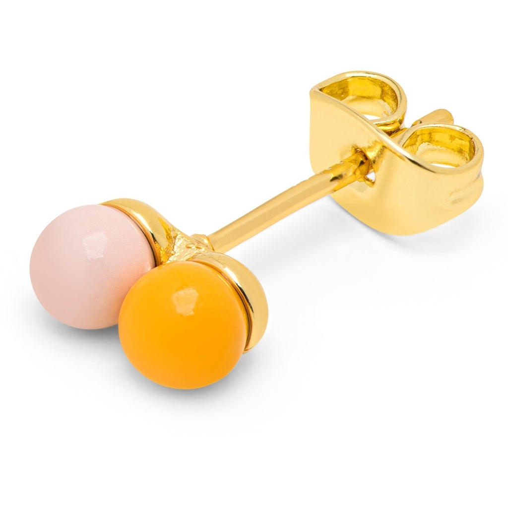 LULU Copenhagen Double Color Ball boucle d'oreille 1 pièce Ear stud, 1 pcs Silk Light Pink - Sunflower