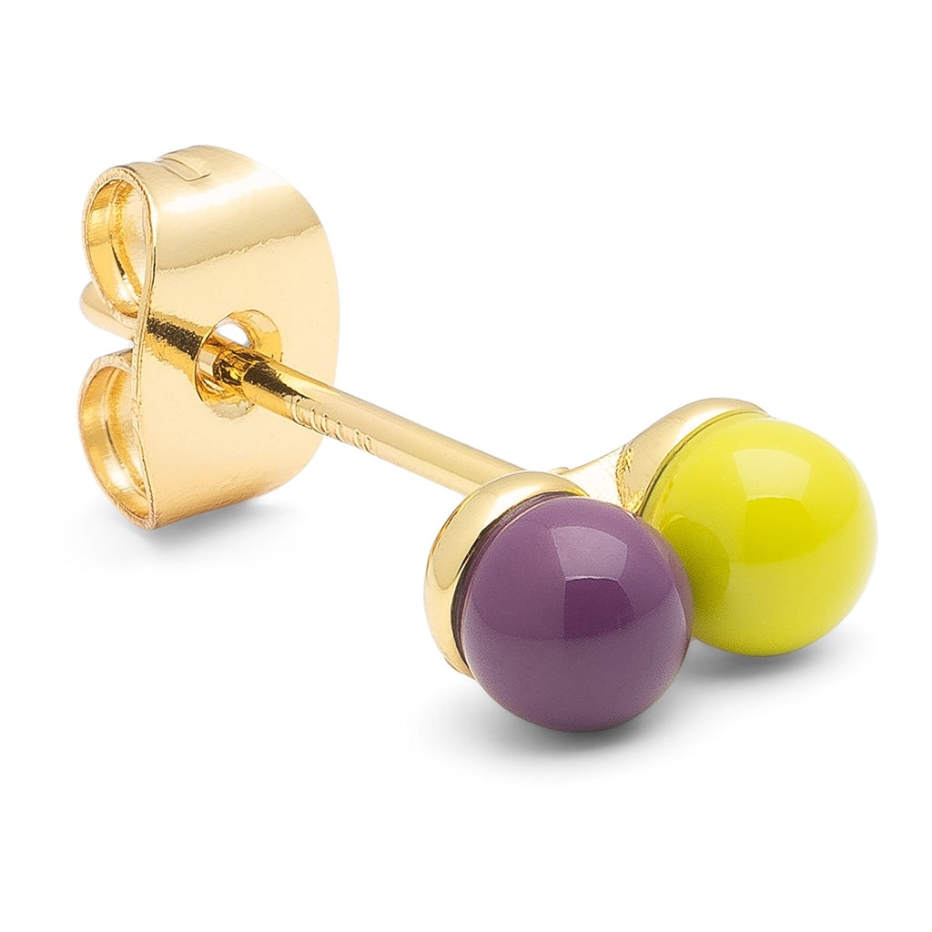 LULU Copenhagen Double Color Ball boucle d'oreille 1 pièce Ear stud, 1 pcs Wild Lime/Purple Harvest