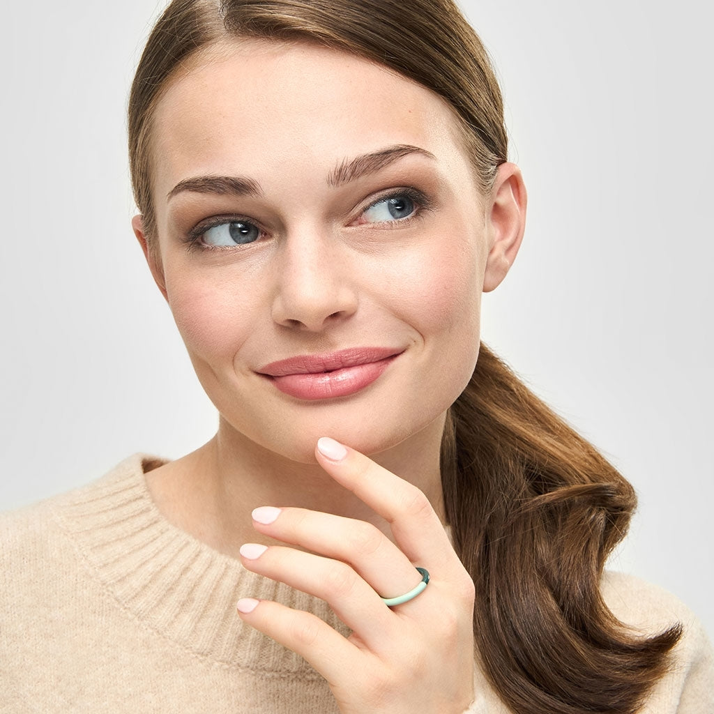 LULU Copenhagen Double Color Ring Rings North Sea Green/Seasalt Green