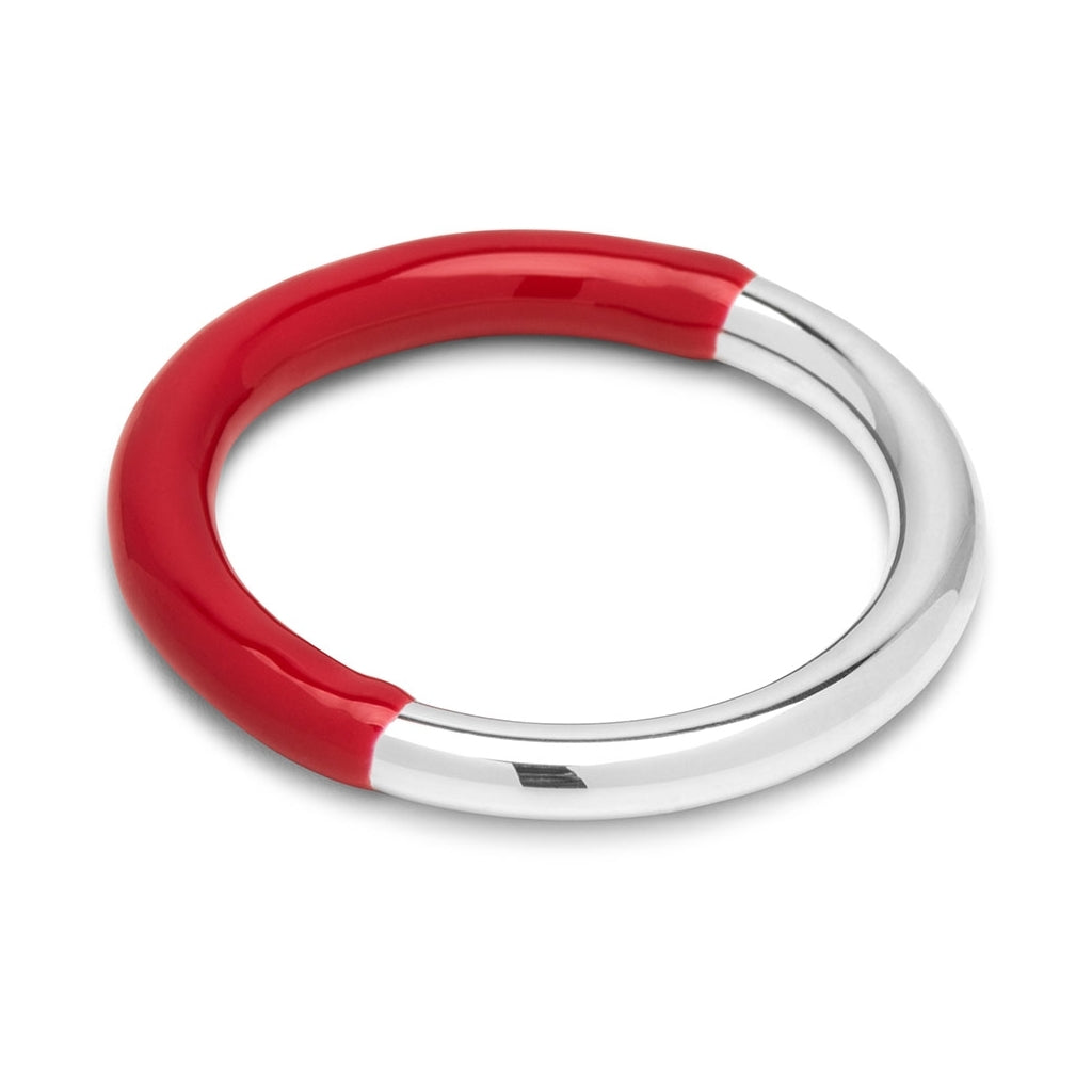 LULU Copenhagen Double Color Ring argent Rings Silver/Passion Red