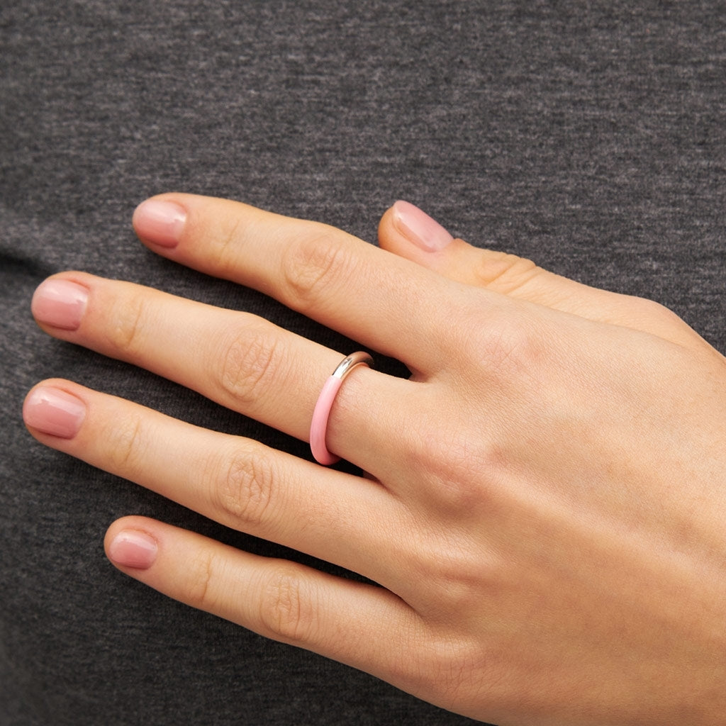 LULU Copenhagen Double Color Ring argent Rings Silver/Light Pink
