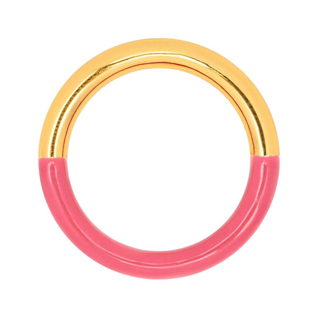 LULU Copenhagen Double Color Ring plaqué or Rings Gold/Coral Pink