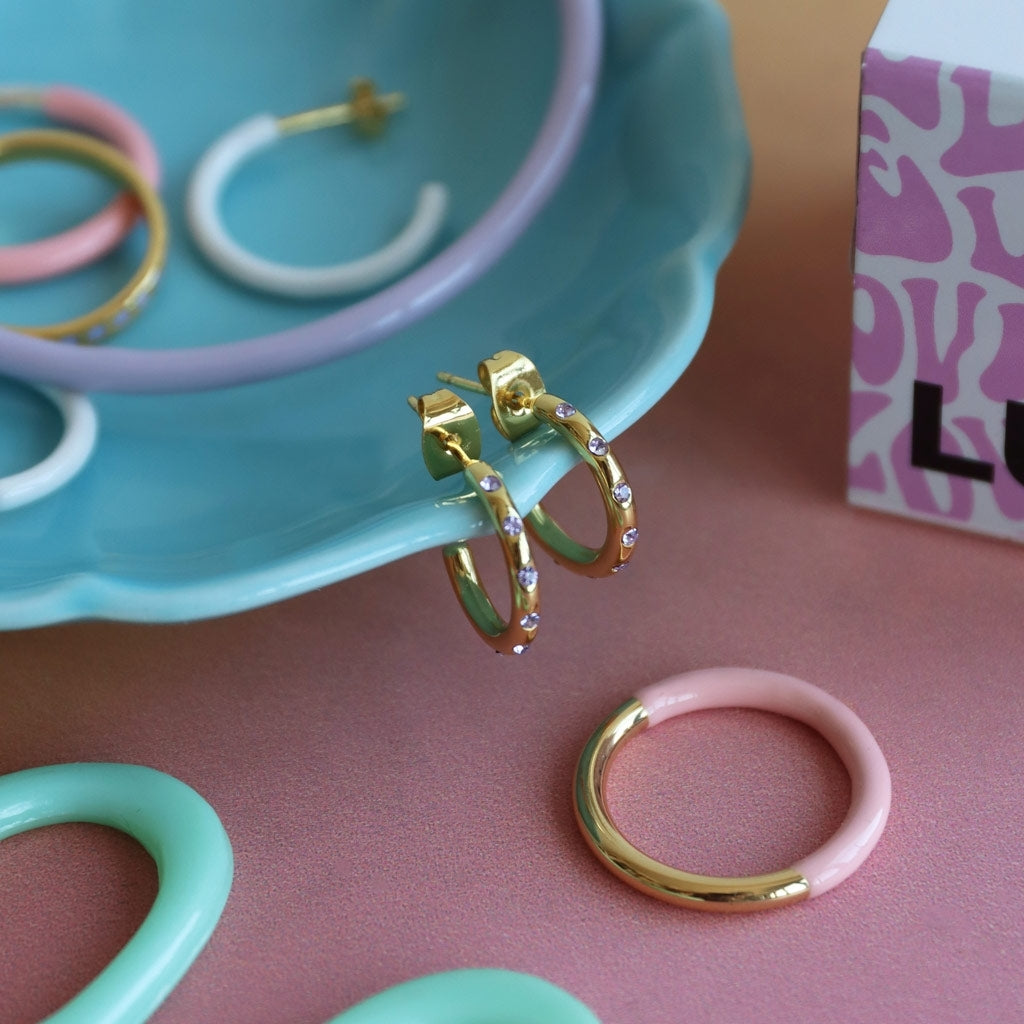 LULU Copenhagen Double Color Ring plaqué or Rings Gold/Silk Light Pink