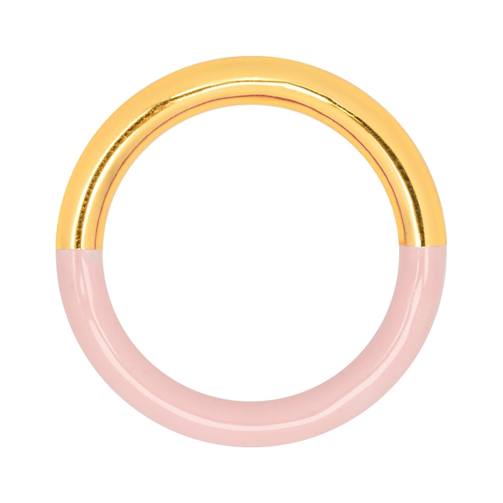 LULU Copenhagen Double Color Ring plaqué or Rings Gold/Silk Light Pink