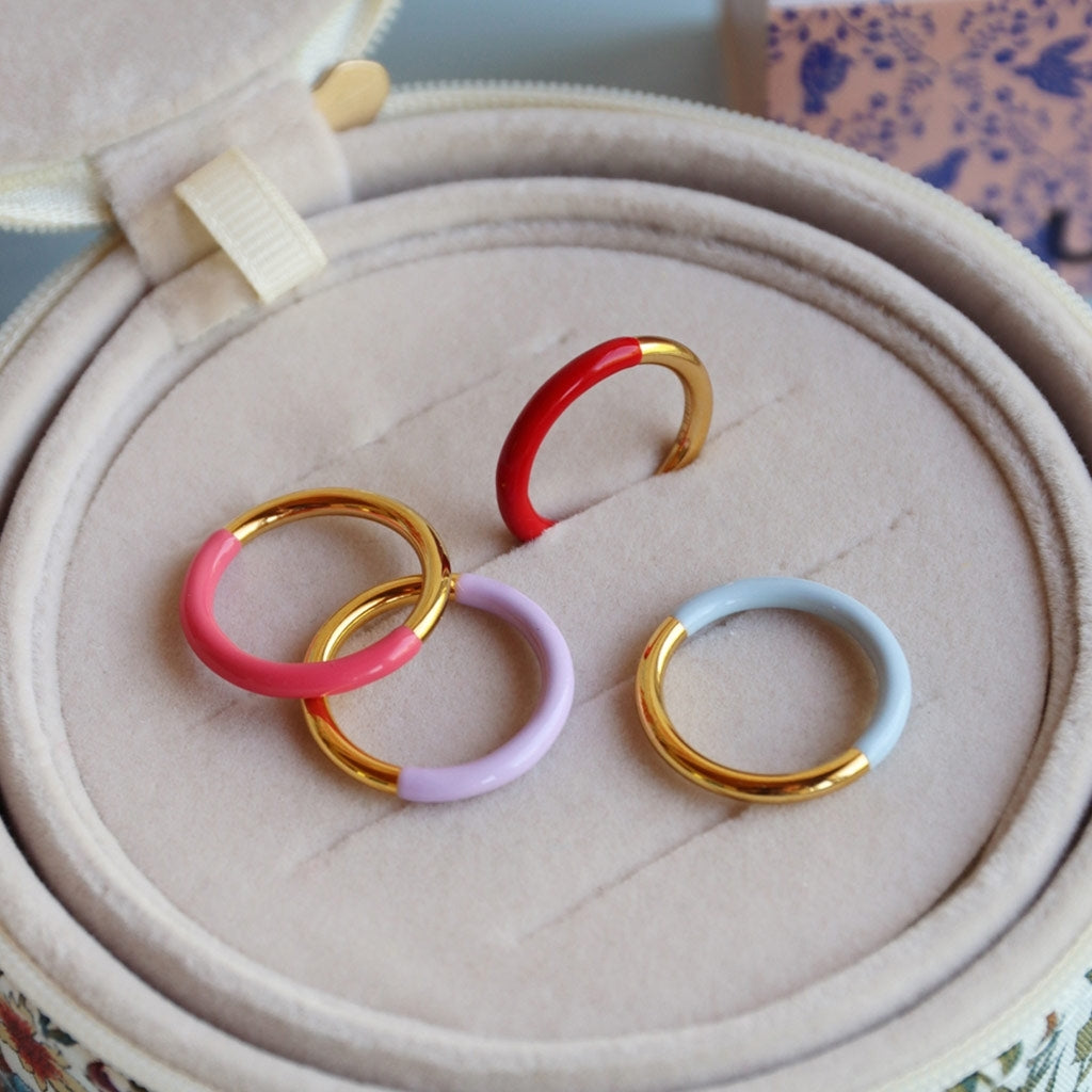 LULU Copenhagen Double Color Ring plaqué or Rings Purple