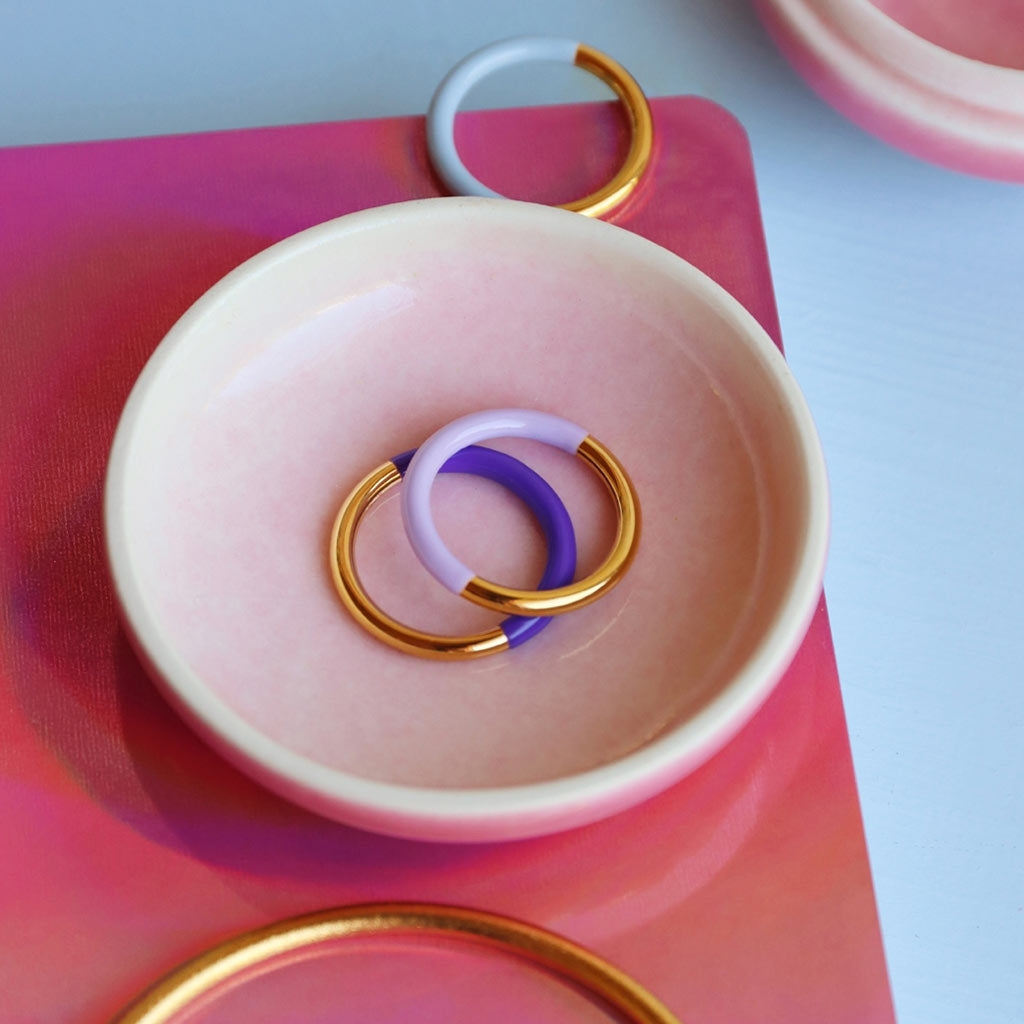 LULU Copenhagen Double Color Ring plaqué or Rings Purple