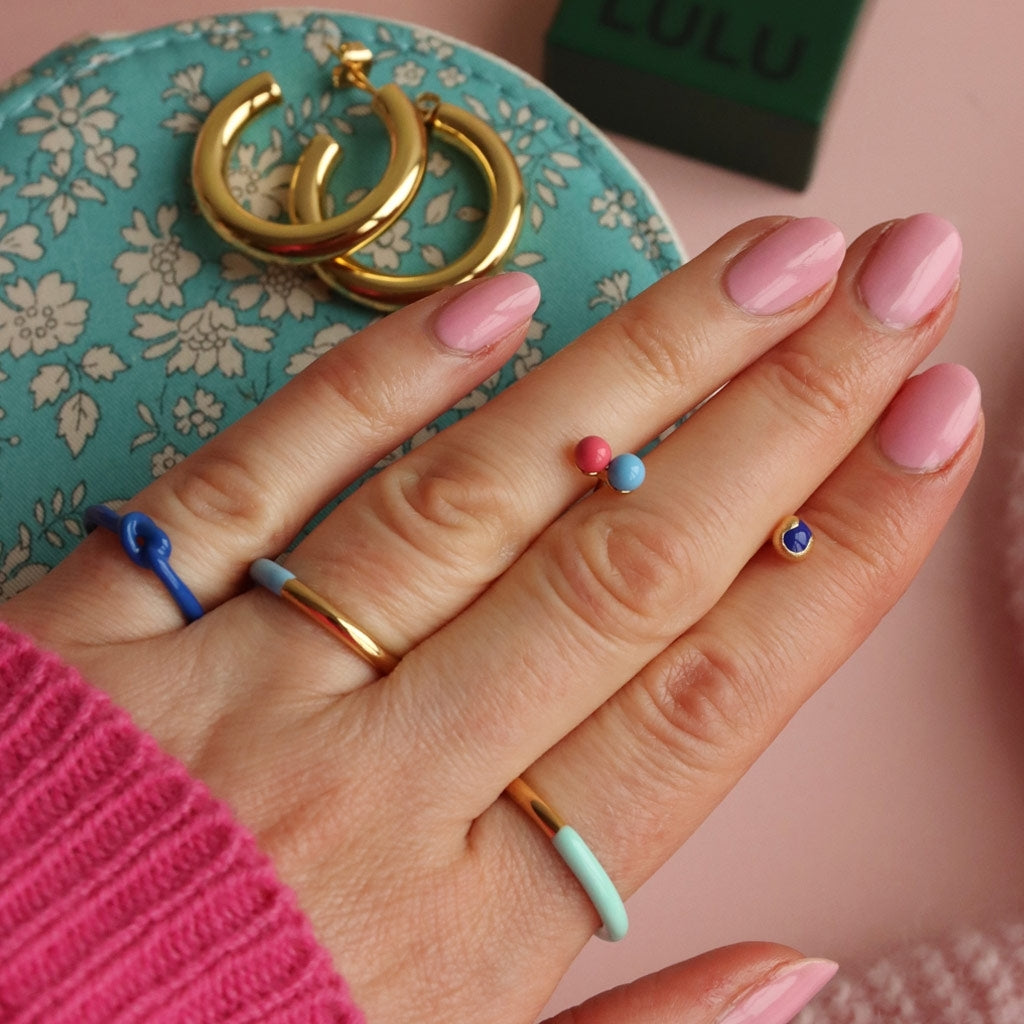 LULU Copenhagen Double Color Ring plaqué or Rings Wild Lime