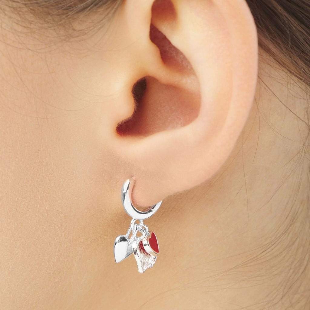 LULU Copenhagen Endless Love 1 pièce - Plaqué argent Ear stud, 1 pcs Passion Red
