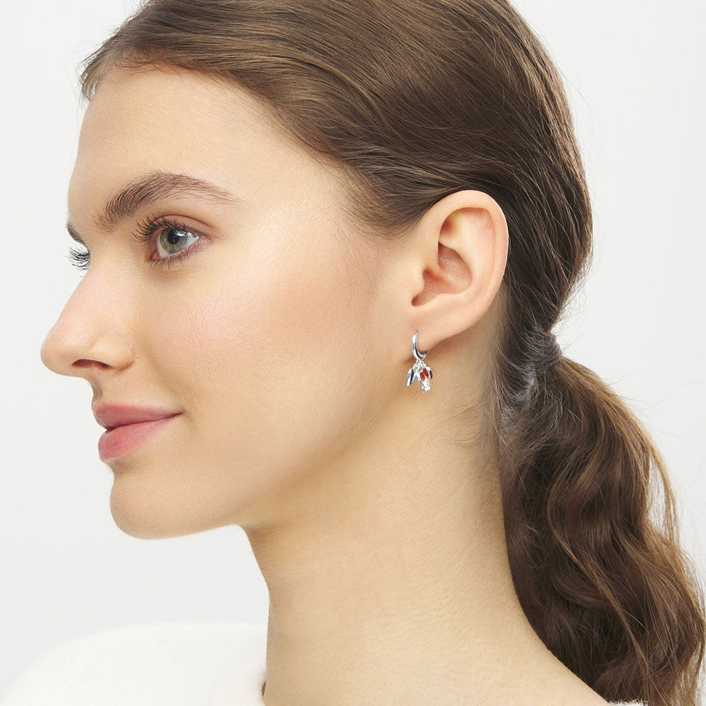 LULU Copenhagen Endless Love 1 pièce - Plaqué argent Ear stud, 1 pcs Passion Red