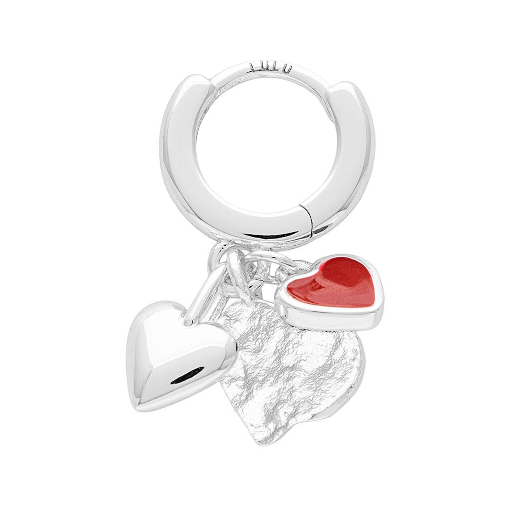 LULU Copenhagen Endless Love 1 pièce - Plaqué argent Ear stud, 1 pcs Passion Red