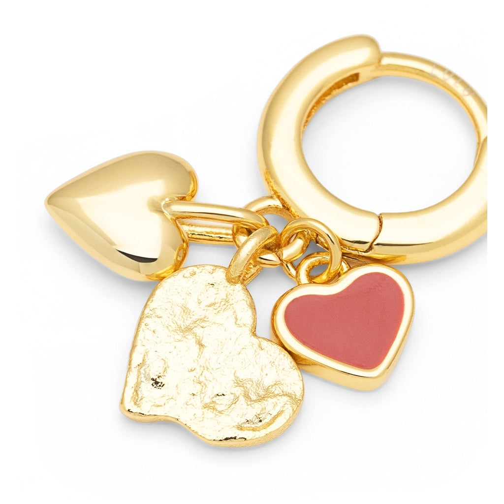 LULU Copenhagen Endless Love 1 pièce - Plaque or Ear stud, 1 pcs Passion Red