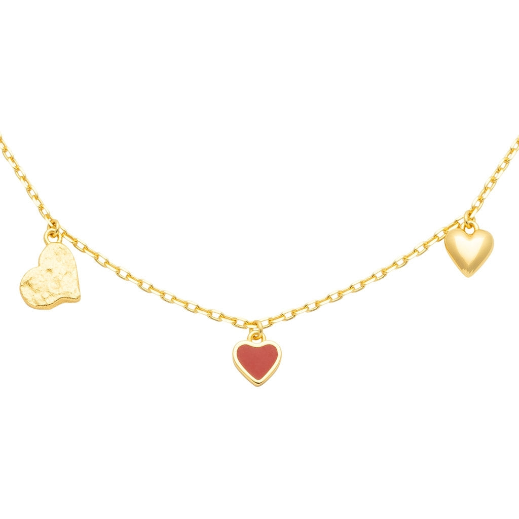 LULU Copenhagen Endless Love Bracelet - Plaque or Bracelets Passion Red