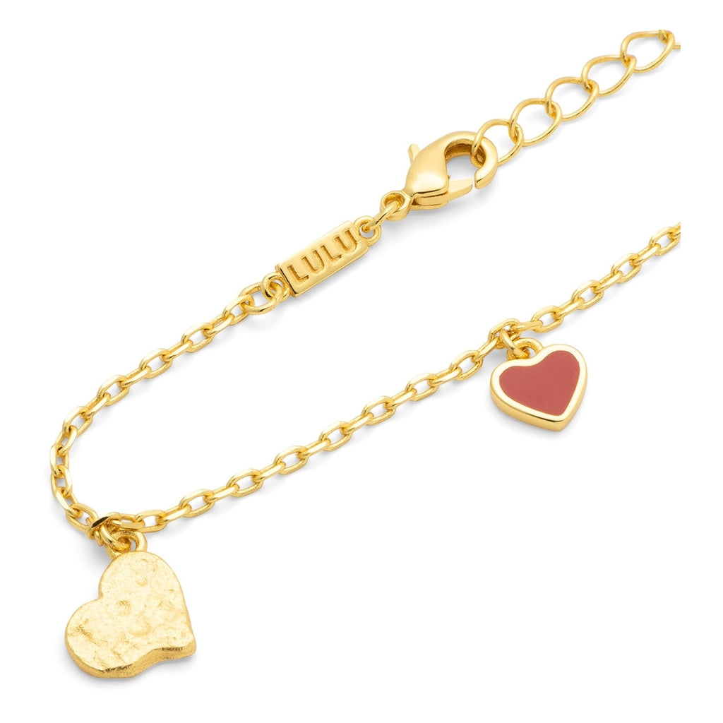 LULU Copenhagen Endless Love Bracelet - Plaque or Bracelets Passion Red