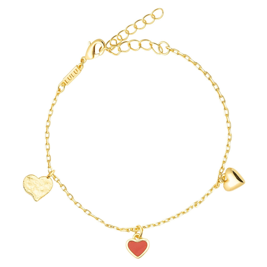 LULU Copenhagen Endless Love Bracelet - Plaque or Bracelets Passion Red