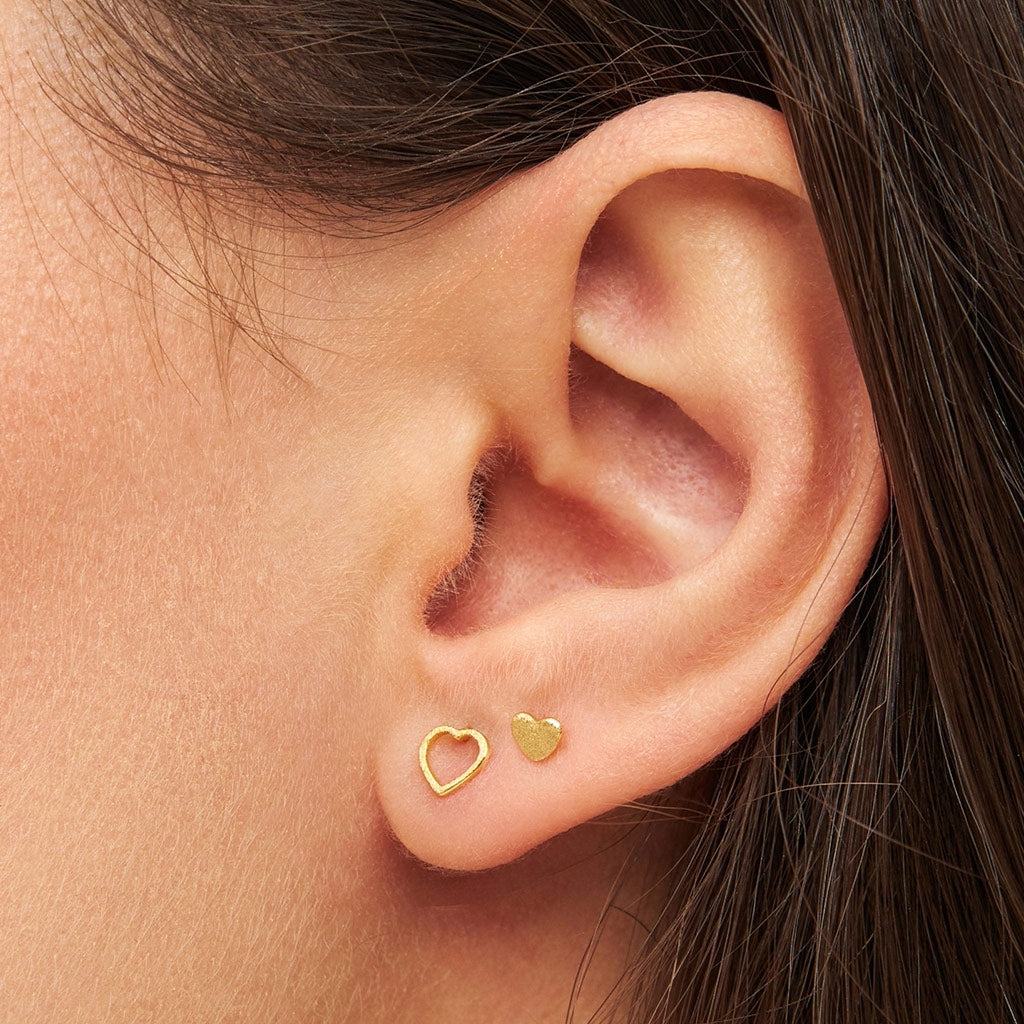 LULU Copenhagen Family Love boucles d'oreilles paire brossé Earrings, pairs Gold Plated