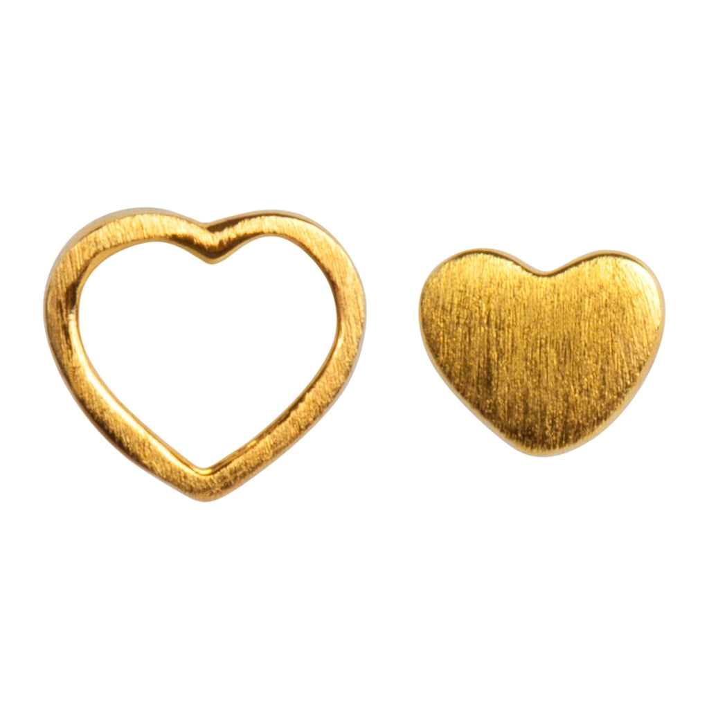 LULU Copenhagen Family Love boucles d'oreilles paire brossé Earrings, pairs Gold Plated