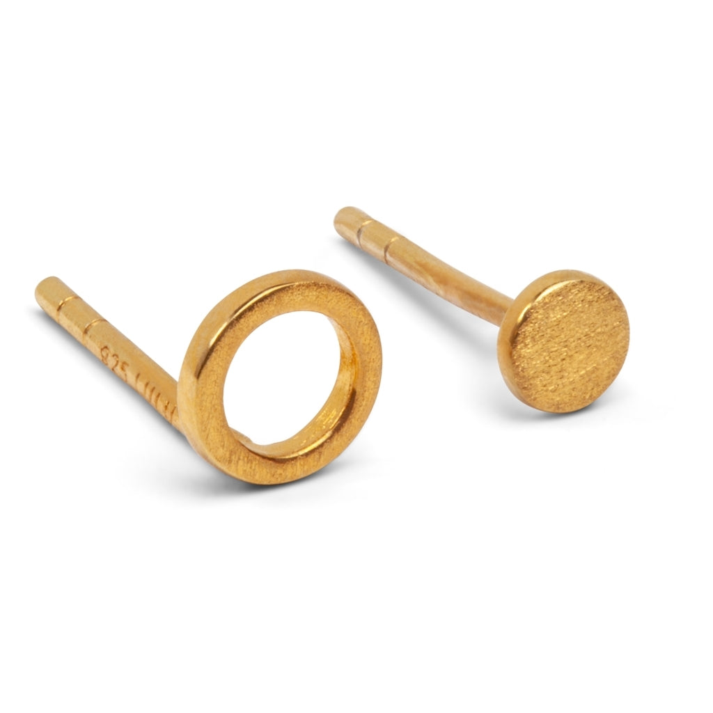 LULU Copenhagen Family Round boucles d'oreilles brossé Earrings, pairs Gold Plated