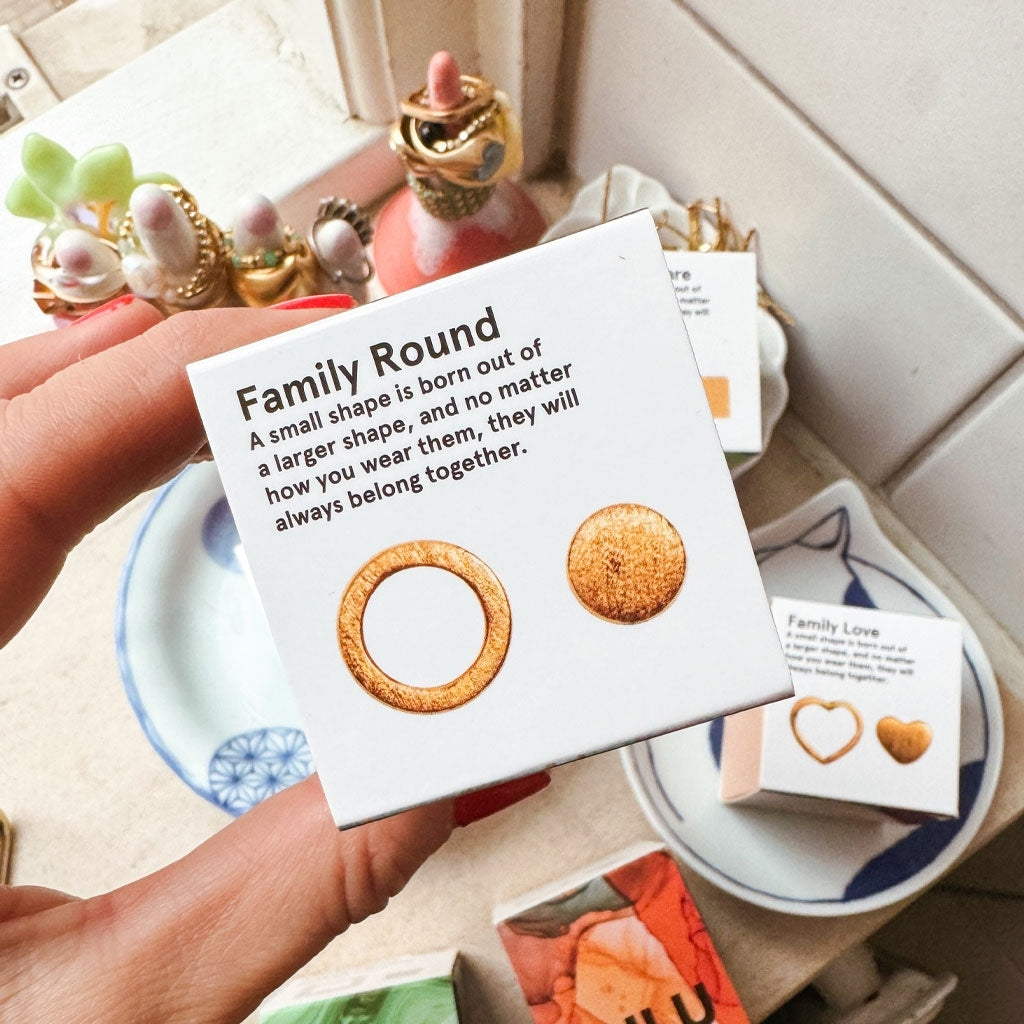 LULU Copenhagen Family Round boucles d'oreilles brossé Earrings, pairs Gold Plated