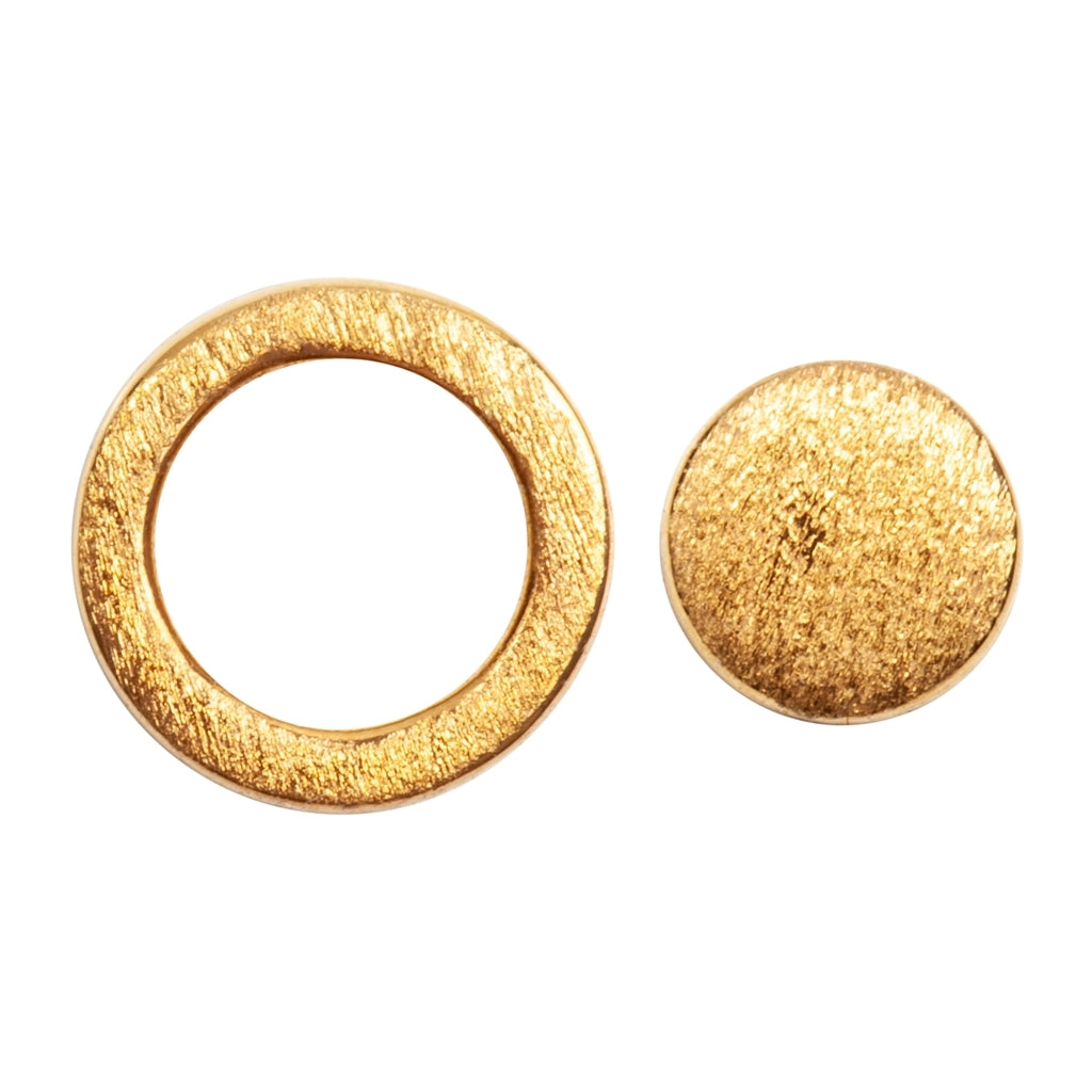LULU Copenhagen Family Round boucles d'oreilles brossé Earrings, pairs Gold Plated