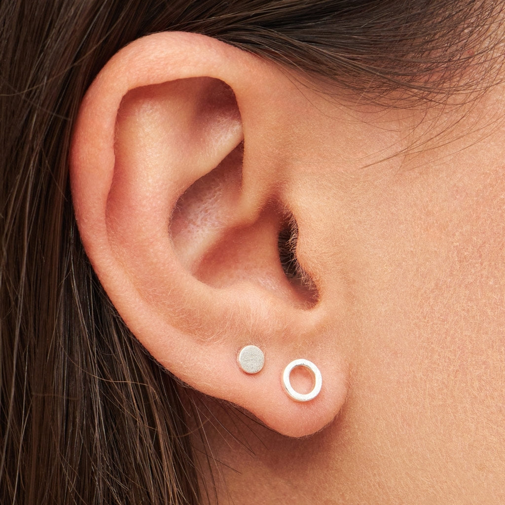 LULU Copenhagen Family Round boucles d'oreilles brossé Earrings, pairs Silver