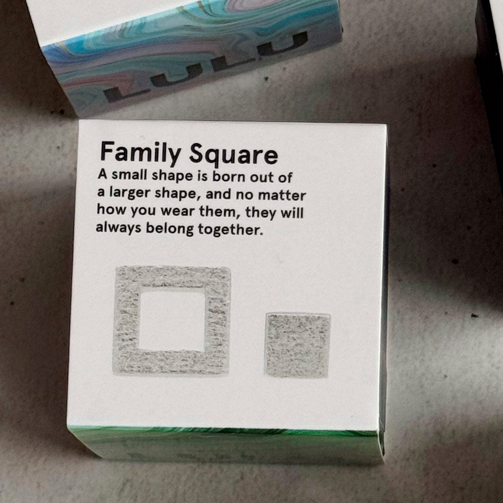 LULU Copenhagen Family Square pair brushed Earrings, pairs Silver