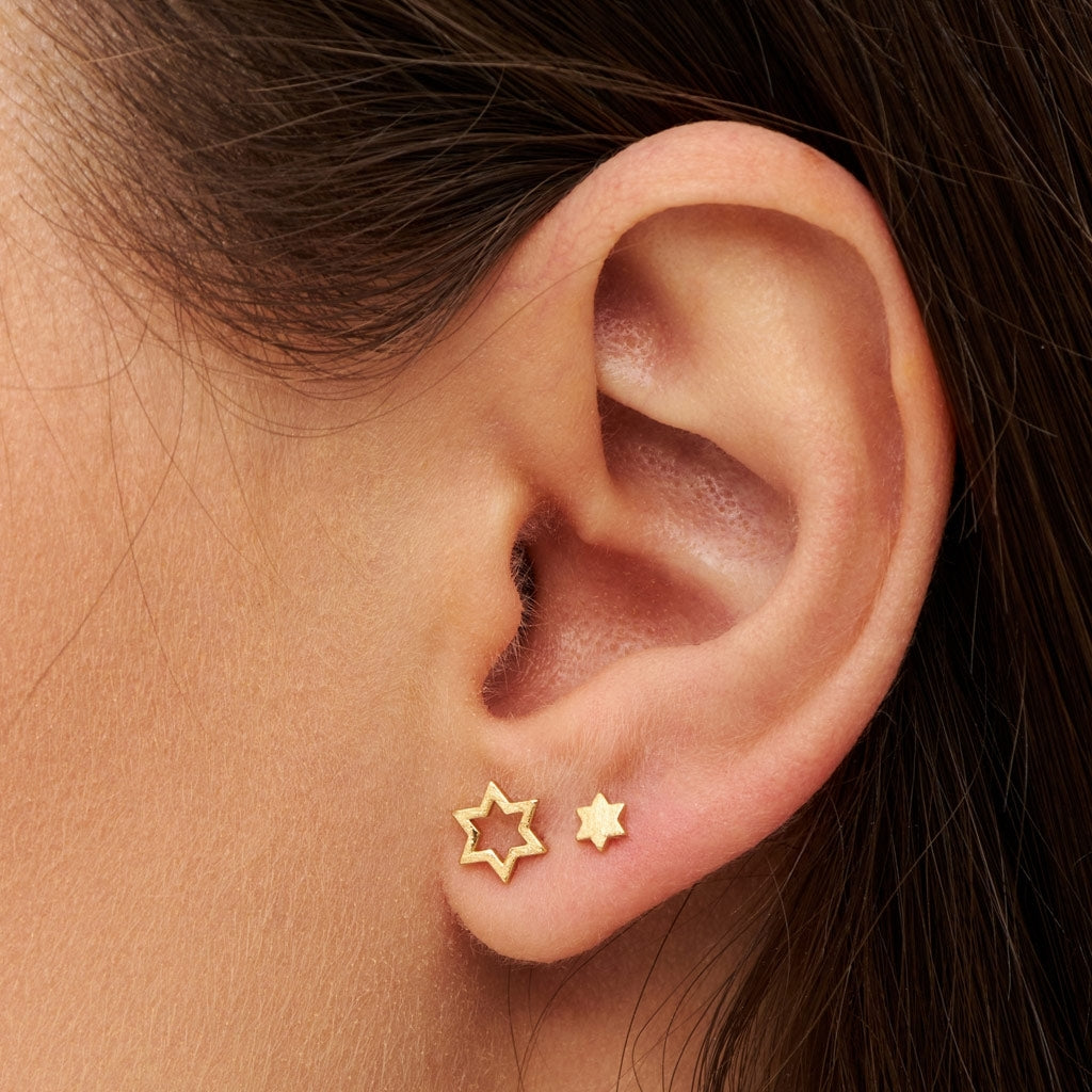 LULU Copenhagen Family Star earrings pair Earrings, pairs Gold Plated