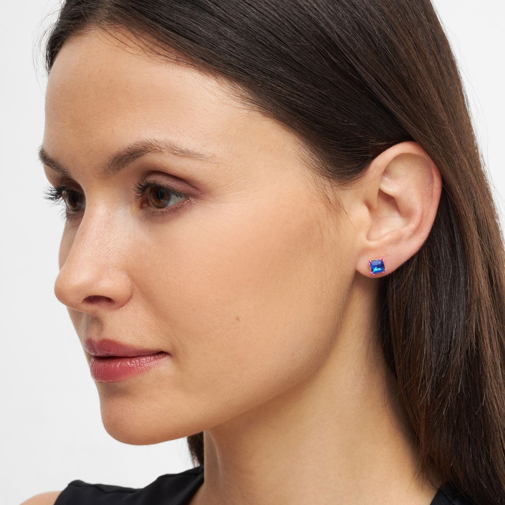 LULU Copenhagen Gala Crystal Bling boucle d'oreille 1 pièce Ear stud, 1 pcs Capri Blue/Pink
