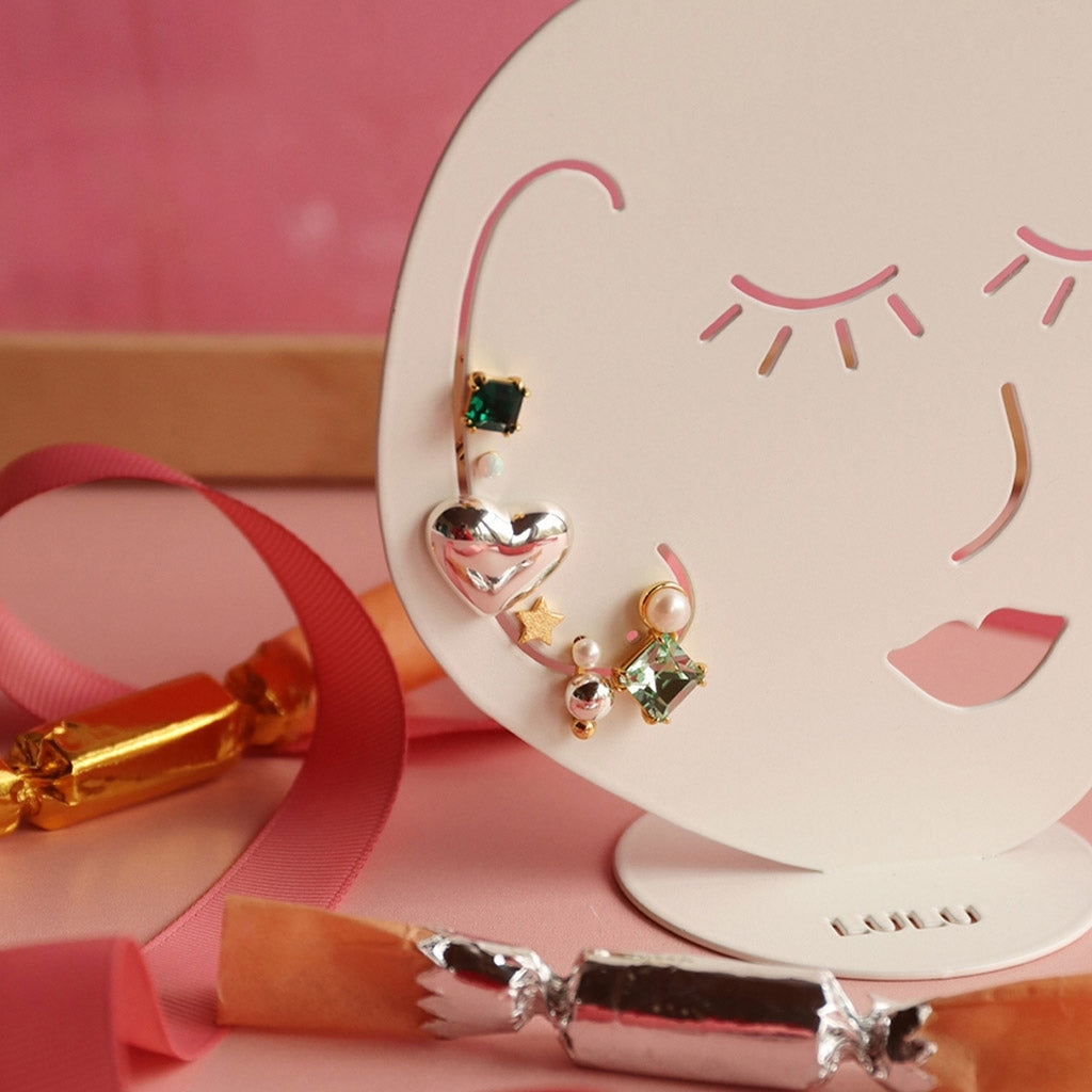 LULU Copenhagen Gala Crystal Bling boucle d'oreille 1 pièce Ear stud, 1 pcs Emerald/Gold Plated