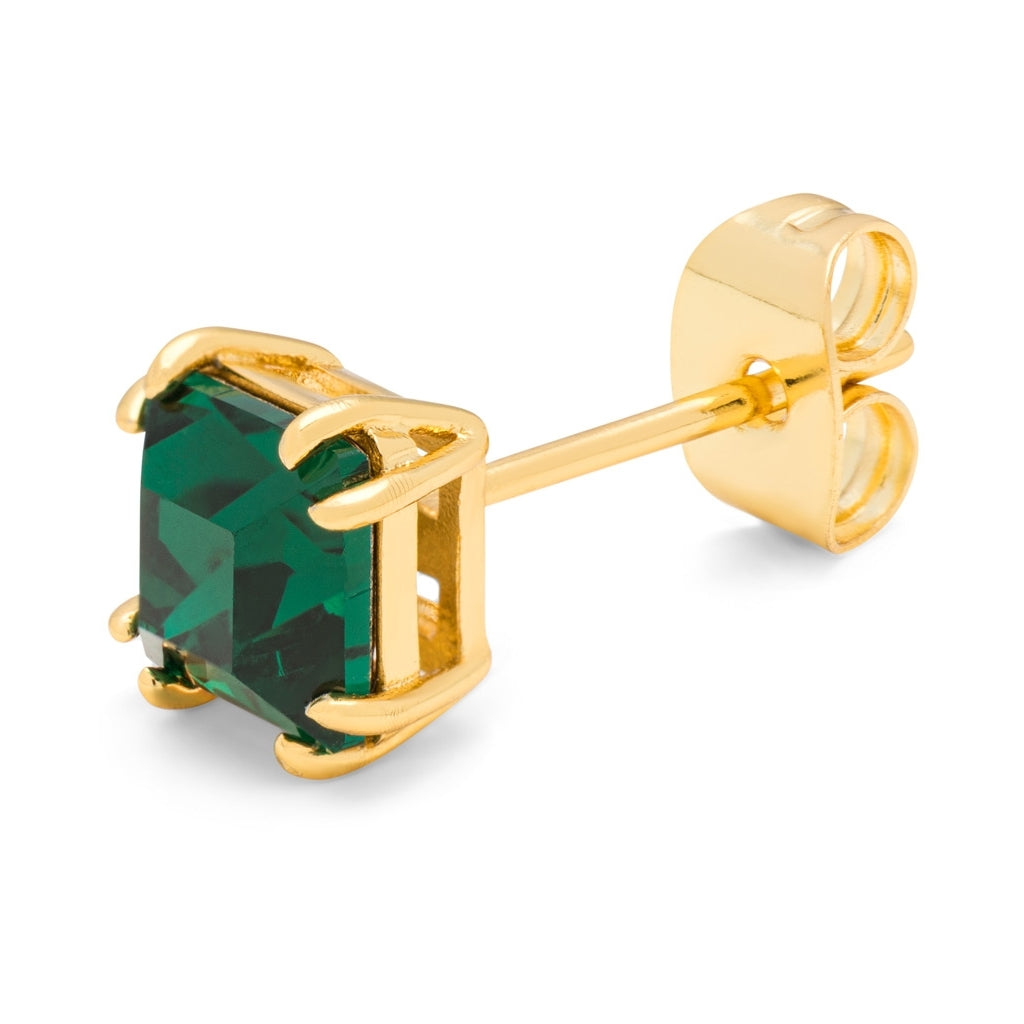 LULU Copenhagen Gala Crystal Bling boucle d'oreille 1 pièce Ear stud, 1 pcs Emerald/Gold Plated