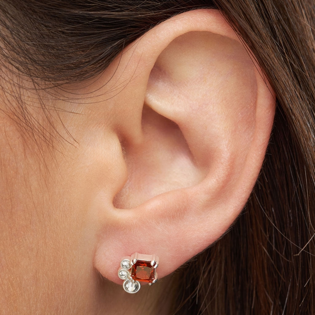 LULU Copenhagen Gala Red Bling Left boucle d'oreille 1 pièce Ear stud, 1 pcs Silver Plated