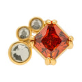 Gala Red Bling Left earring 1 pcs - Gold Plated