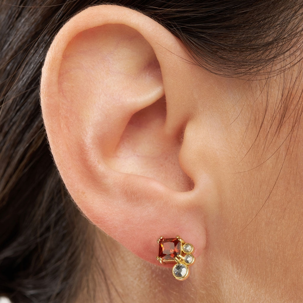 LULU Copenhagen Gala Red Bling Right earring 1 pcs Ear stud, 1 pcs Gold Plated