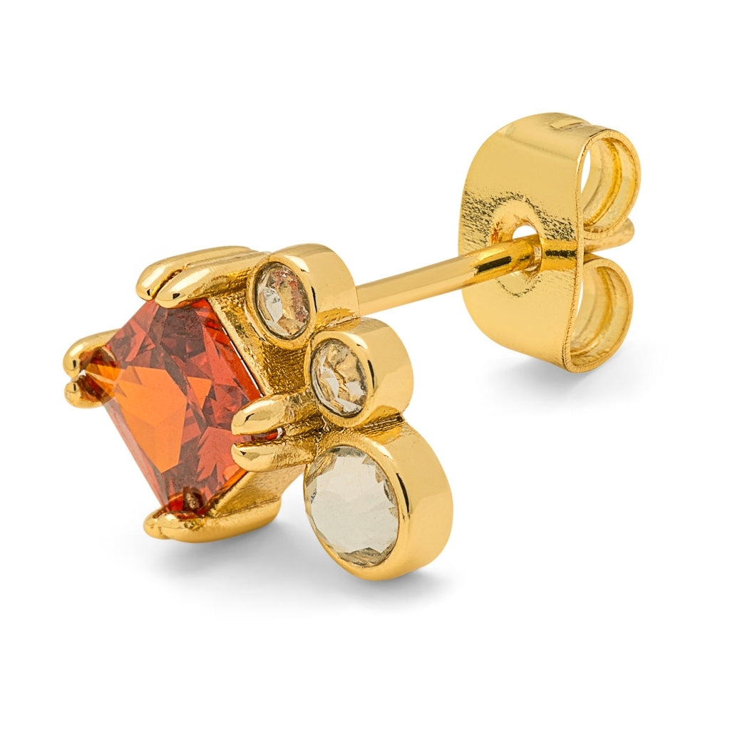 LULU Copenhagen Gala Red Bling Right earring 1 pcs Ear stud, 1 pcs Gold Plated