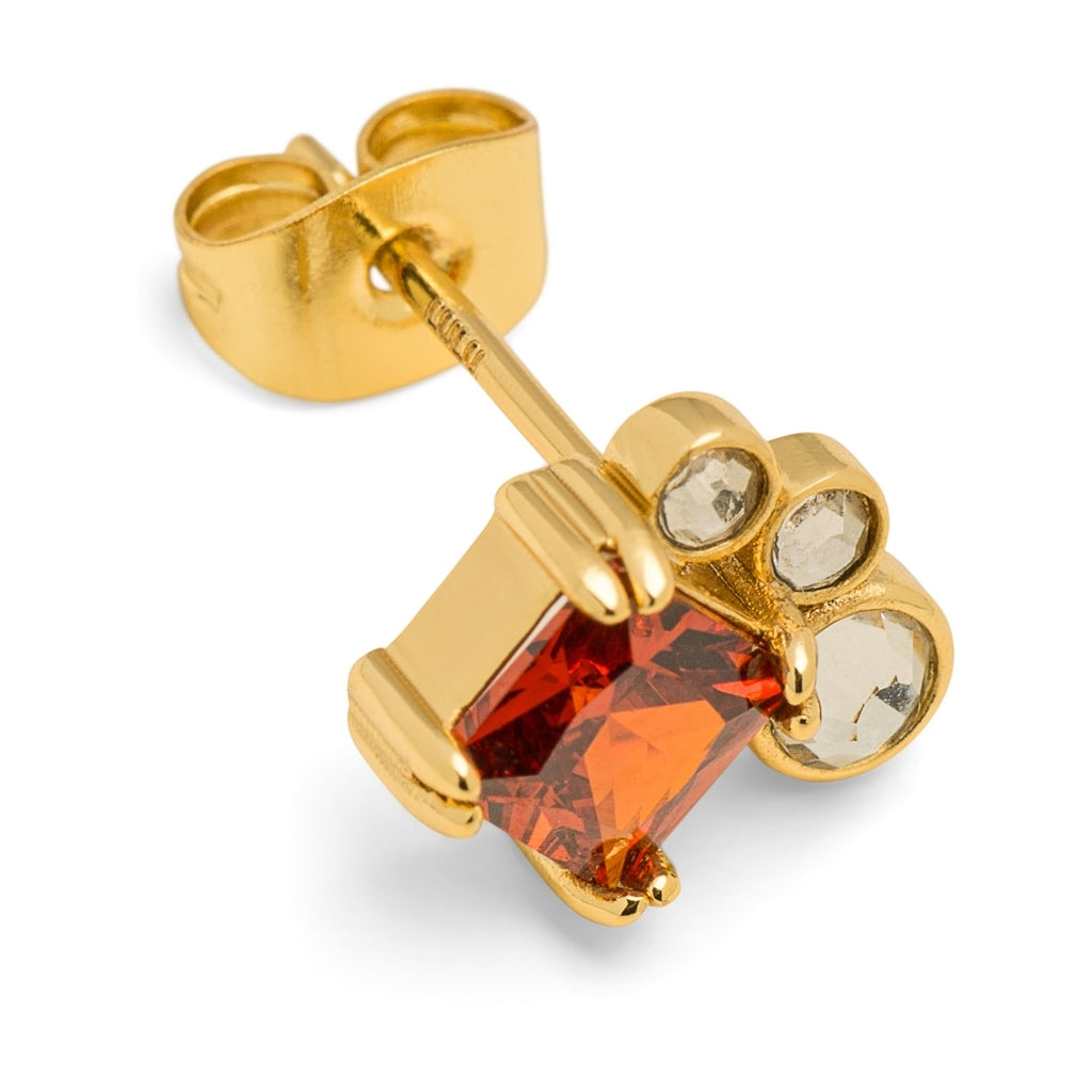 LULU Copenhagen Gala Red Bling Right earring 1 pcs Ear stud, 1 pcs Gold Plated