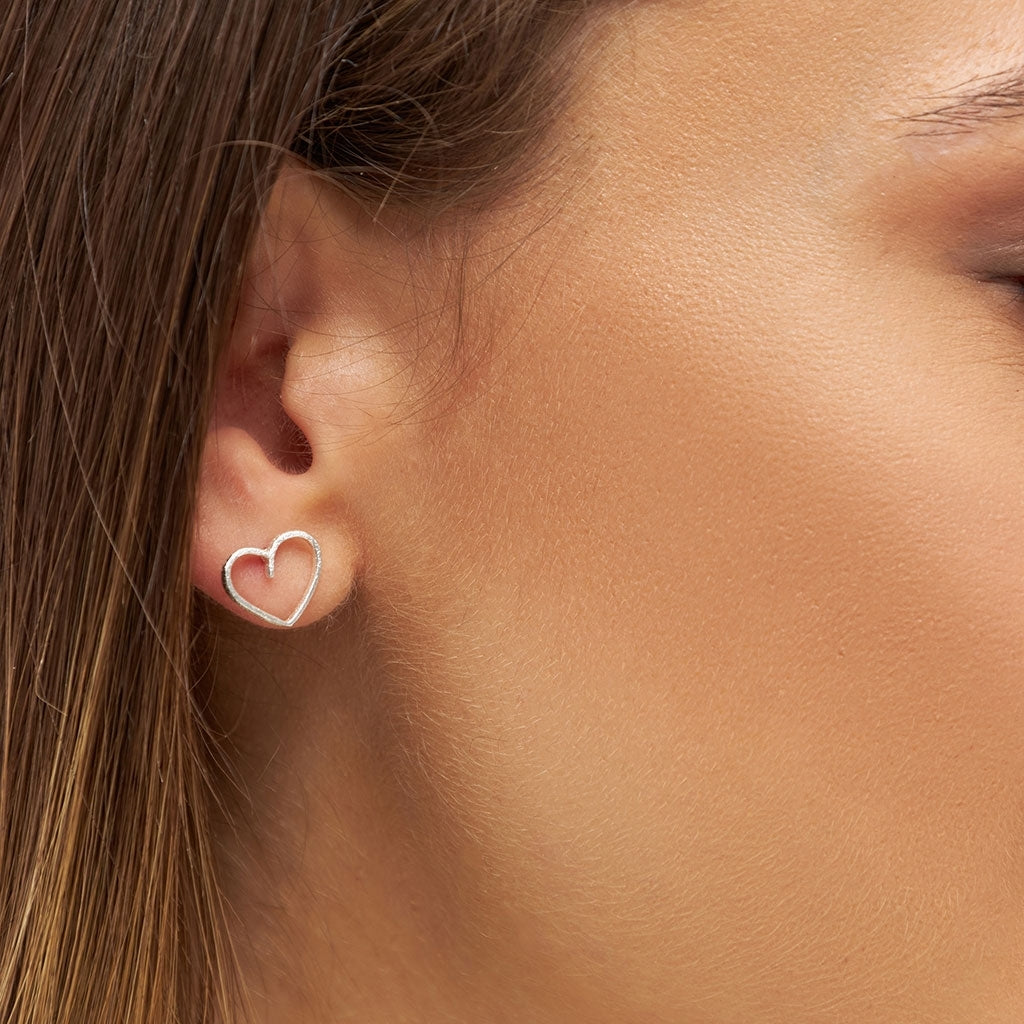 LULU Copenhagen Happy Heart boucle d'oreille 1 pièce Ear stud, 1 pcs Silver Plated