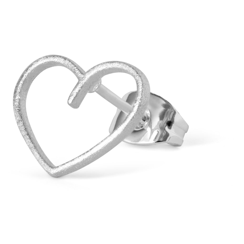 LULU Copenhagen Happy Heart boucle d'oreille 1 pièce Ear stud, 1 pcs Silver Plated