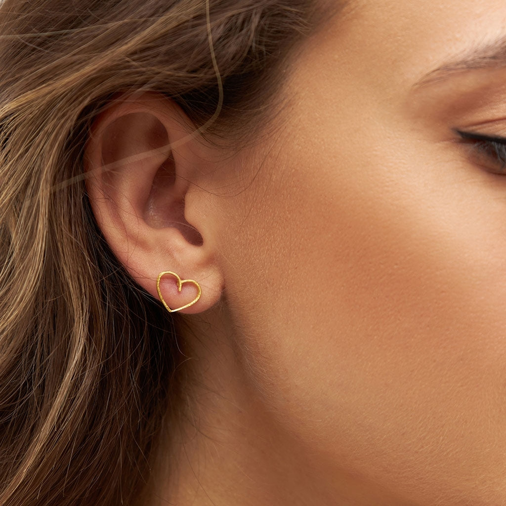 LULU Copenhagen Happy Heart boucle d'oreille 1 pièce Ear stud, 1 pcs Gold Plated
